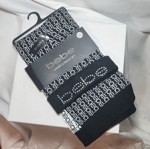 NWT bebe Black & Gray Scarf + Hat Set - Elevate Your Winter Style